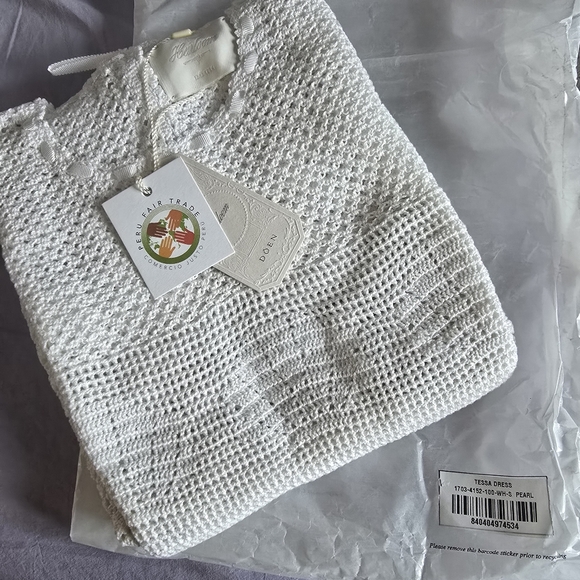 DÔEN TESSA Heirloom Crochet Dress Pearl BNWT Small - Picture 5 of 6